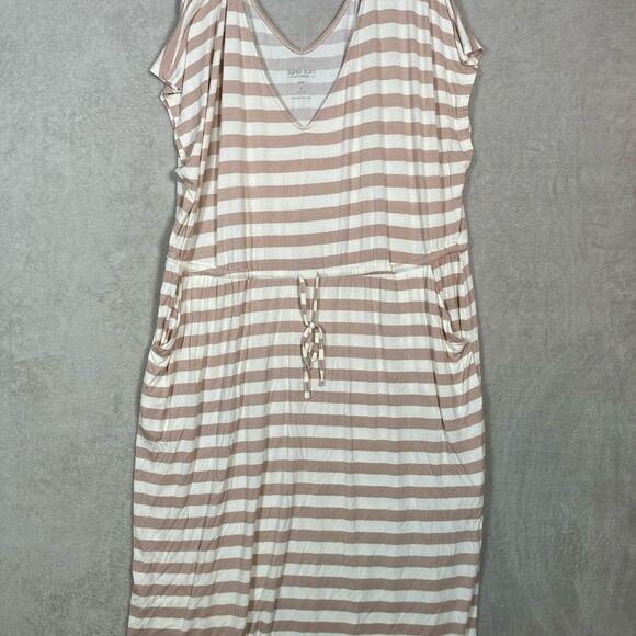 Torrid Midi Super Soft Dolman Sleeve Knit Dress Pockets Plus Size 4 4X Striped - Picture 4 of 9